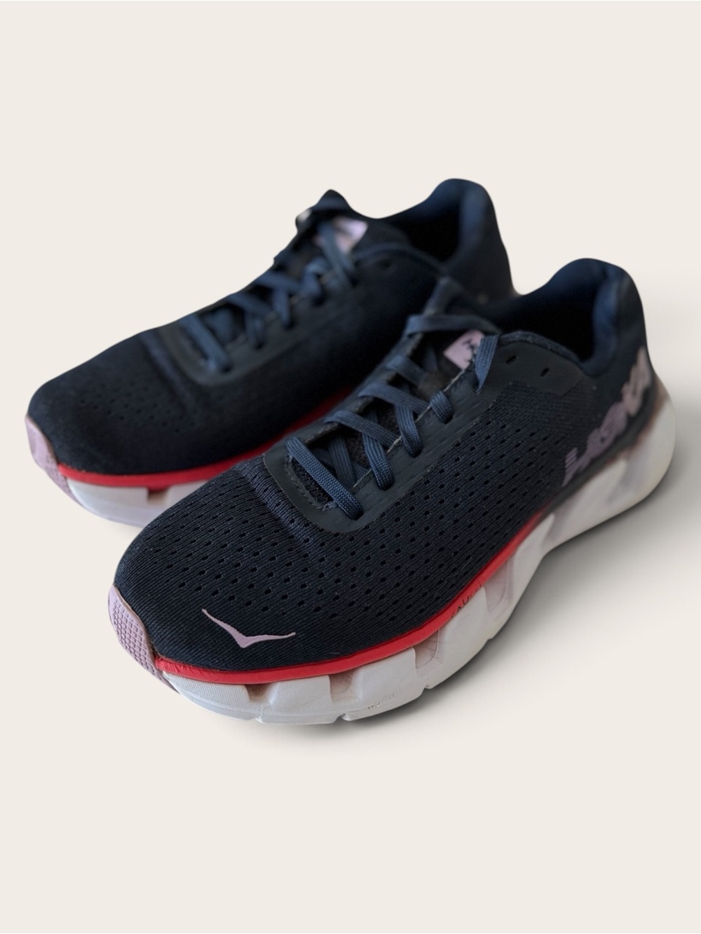 Hoka One One Women’s Black Running Shoes with Pink Accents